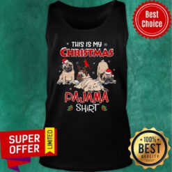 Awesome This Is My Santa Pug Dog Lover Merry Christmas Tank Top