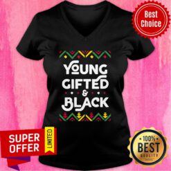 Awesome Young Gifted And Black Shirt African Black History Month V-neck