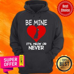 Be Mine It’s Meow or Never Cat Valentines Day Love Hoodie