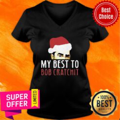 David Rose Santa My Best To Bob Cratchit Christmas V-neck