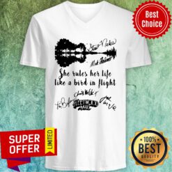 Fleetwood Mac She Rules Her Life Like A Bird In Flight Signatures V-neck