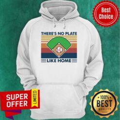 Funny Baseball There’s No Plate Like Home Vintage Retro Hoodie