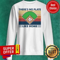 Funny Baseball There’s No Plate Like Home Vintage Retro Sweatshirt