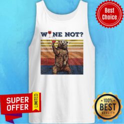 Funny Bear Drink Wine Not Vintage Retro Tank Top