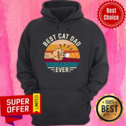 Funny Best Cat Dad Ever Vintage Hoodie
