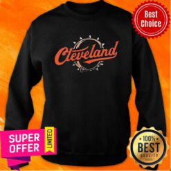 Funny Cleveland Football Script Collar Sweatshirt