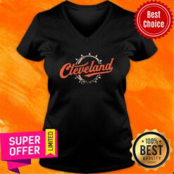 Funny Cleveland Football Script Collar V-neck