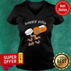 Funny Happy Pills Dachshund V-neck