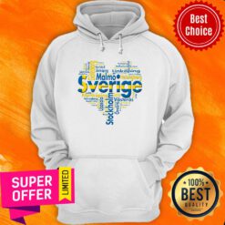 Funny Sweden Sverige Heart Cities Hoodie