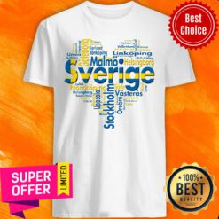 Funny Sweden Sverige Heart Cities Shirt