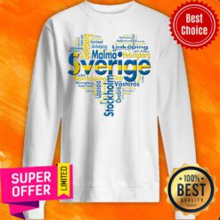 Funny Sweden Sverige Heart Cities Sweatshirt