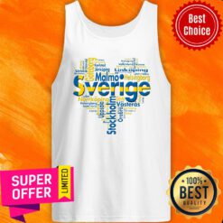Funny Sweden Sverige Heart Cities Tank Top