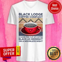 Good Coffee Black Lodge Coffee Company A Damn Fine Cup Of Coffee Black Vintage V-neck