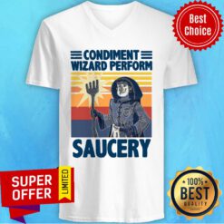 Good Condiment Wizard Perform Sauvery Vintage Retro V-neck
