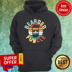 Good Cool Bearded Funcle Funny Uncle Vintage Retro Hoodie