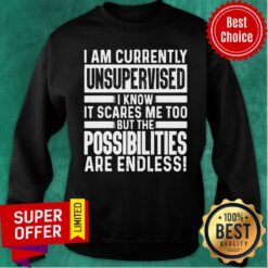 I Am Currently Unsupervised I Know It Scares Me Too Possibilities Are End Less Sweatshirt