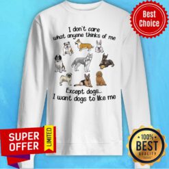 I Don’t Care What Anyone Thinks Of Me Except Dogs I Want Dogs To Like Me Sweatshirt