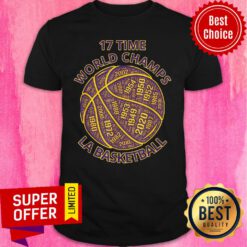 Los Angeles Basketball 17 Time World Champs Word Cloud BBall Shirt