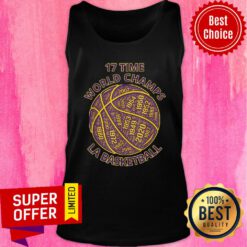 Los Angeles Basketball 17 Time World Champs Word Cloud BBall Tank Top