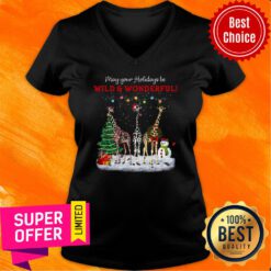 May Your Holidays Be Giraffe Wild And Wonderful Gift For Giraffe Lover Christmas V-neck