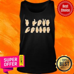Nice Asl I Love Coffee Caffeine American Sign Language Tank Top