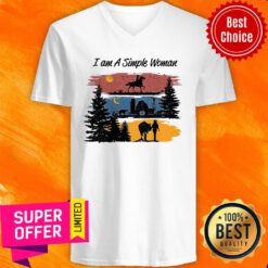 Nice I Am A Simple Woman Horse V-neck
