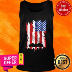Official Car Guy American Flag Big Block Street Rod Tank Top