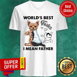 Official Dog Yorkshire Terrier World’s Best Farter I Mean Father V-neck
