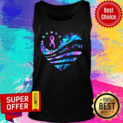 Official Fibromyalgia Awareness Faith Hope Love Colorful Heart Tank Top