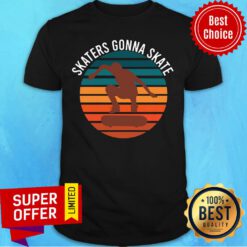 Official Skaters Gonna Skate Roller Skates Vintage Retro Shirt