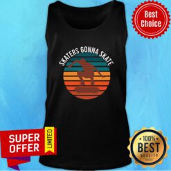Official Skaters Gonna Skate Roller Skates Vintage Retro Tank Top
