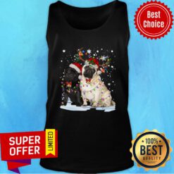 Original Pug Santa Reindeer Merry Christmas Light Tank Top