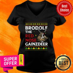 Premium Brodolf The Red Nose Gainzdeer Christmas V-neck