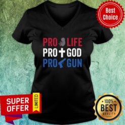 Premium Pro Life Pro God Pro Gun V-neck