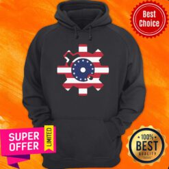 Top Betsy Ross Flag Bolt Face Hoodie