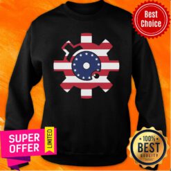 Top Betsy Ross Flag Bolt Face Sweatshirt