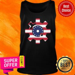 Top Betsy Ross Flag Bolt Face Tank Top