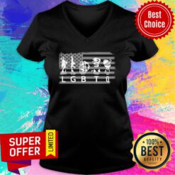 Top LGBT Liberty Guns Beer TQ Trump BBQ V-neck