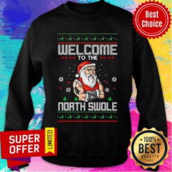 Top Welcome To The North Swole Hunk Ugly Christmas Sweatshirt