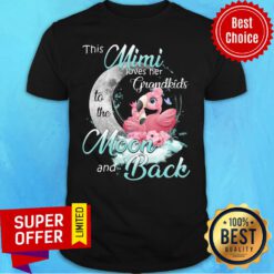 Awesome Flamingo This Mimi Loves Her Grandkids To The Moon And Back Shirt