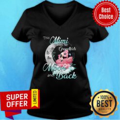 Awesome Flamingo This Mimi Loves Her Grandkids To The Moon And Back V-neck