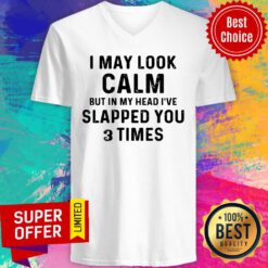 Awesome I May Look Calm But In My Head I've Slapped You And Times V-neck