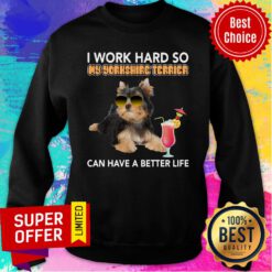 Awesome I Work Hard So My Yorkshire Terrier Can Have A Better Life Sweatshirt