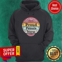 Awesome Proud Female Veteran American Flag Vintage Hoodie