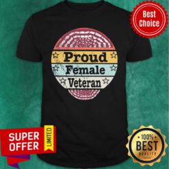 Awesome Proud Female Veteran American Flag Vintage Shirt