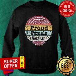 Awesome Proud Female Veteran American Flag Vintage Sweatshirt