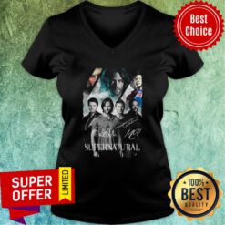 Awesome Supernatural All Characters Signatures V-neck