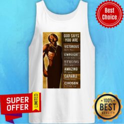 Black Man God Says You Are Victorious Enough Strong Amazing Capable Chosen Tank Top
