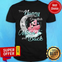 Funny Flamingo This Nanny Loves Her Grandkids To The Moon And Back Shirt