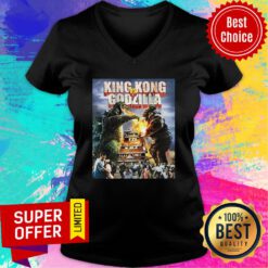 Funny Kaiju Battle King And Kong Godzilla V-neck
